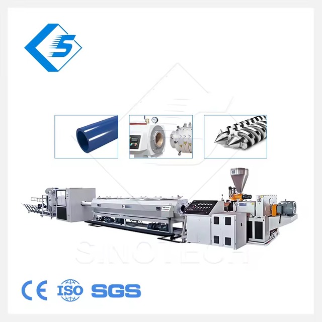 Conical Twin Double Screw Extruder for Pipe Making Line Profile Making Line